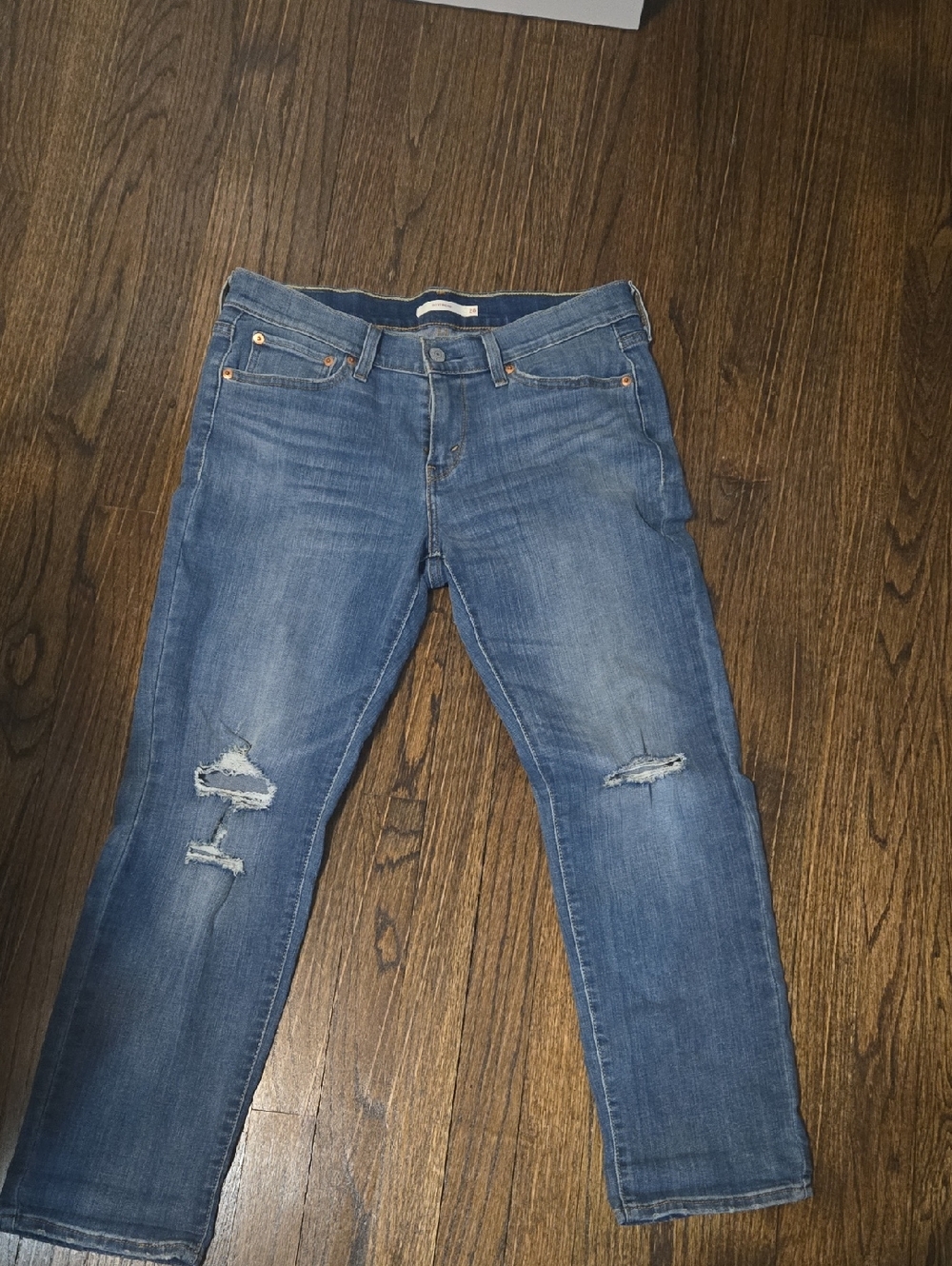 Levi Strauss Women's Blue Distressed Stretch Jeans